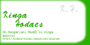 kinga hodacs business card